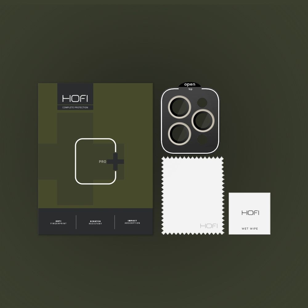 Folie de protectie camera Hofi Camring Pro+ pentru Apple iPhone 15 Pro/15 Pro Max Titanium