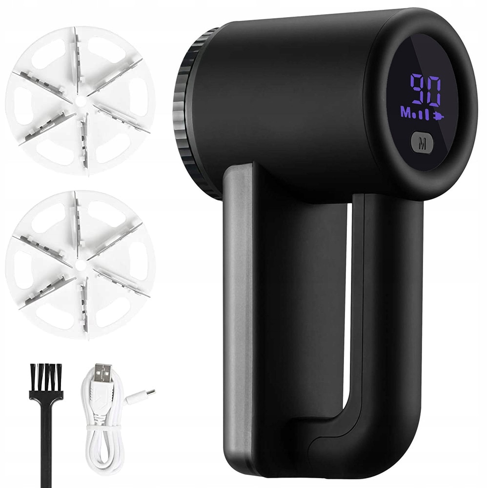 Aparat de curatat scame electric, cu afisaj LCD, 3 trepte de viteza, USB-C, 2000mAh, 5W