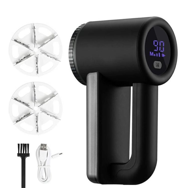 Aparat de curatat scame electric, cu afisaj LCD, 3 trepte de viteza, USB-C, 2000mAh, 5W