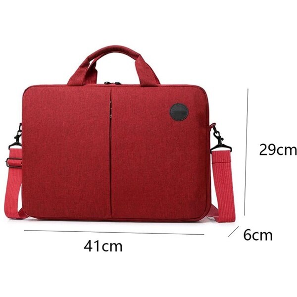 Geanta pentru Laptop 15", Textil, 4 Buzunare, Extensie pentru umar, Rosu