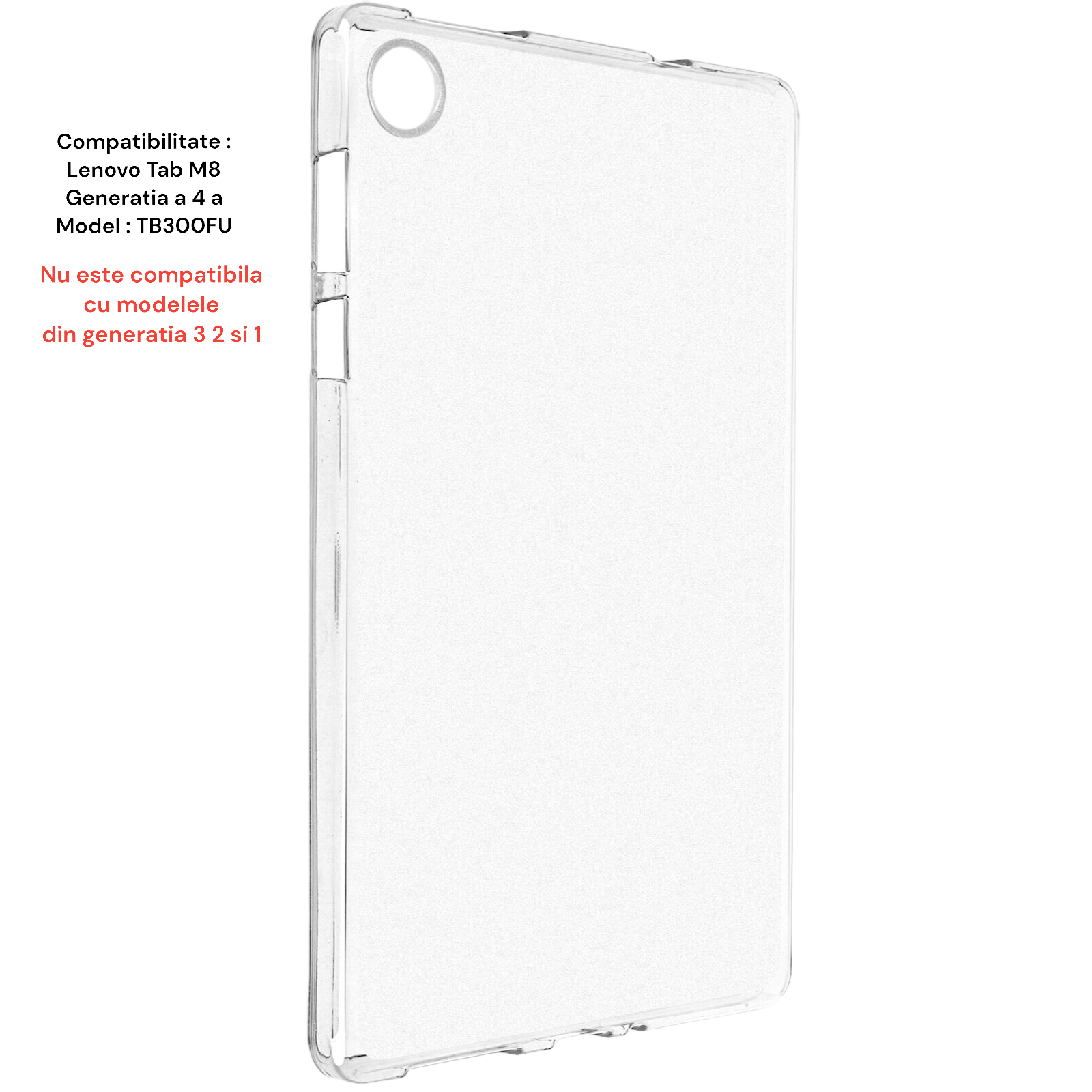 Husa TPU, pentru tableta Lenovo Tab M8 gen 4 TB-300FU, frosted mat