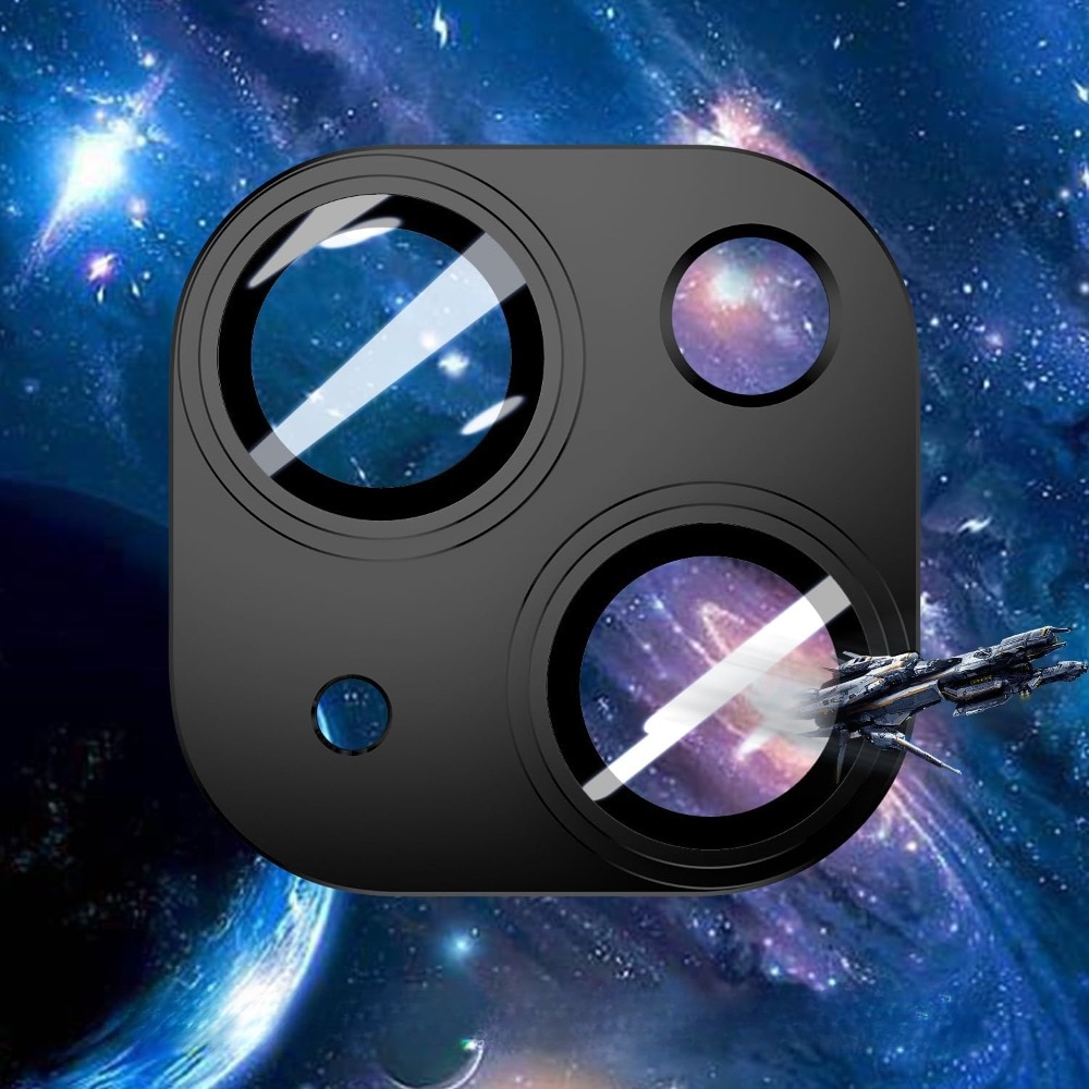 Folie protectie camera telefon, pentru iPhone 15/ pentru 15 Plus, durabil, rezistent la zgarieturi, rezistent la apa, rezistent la ulei, usor de instalat, elegant, negru