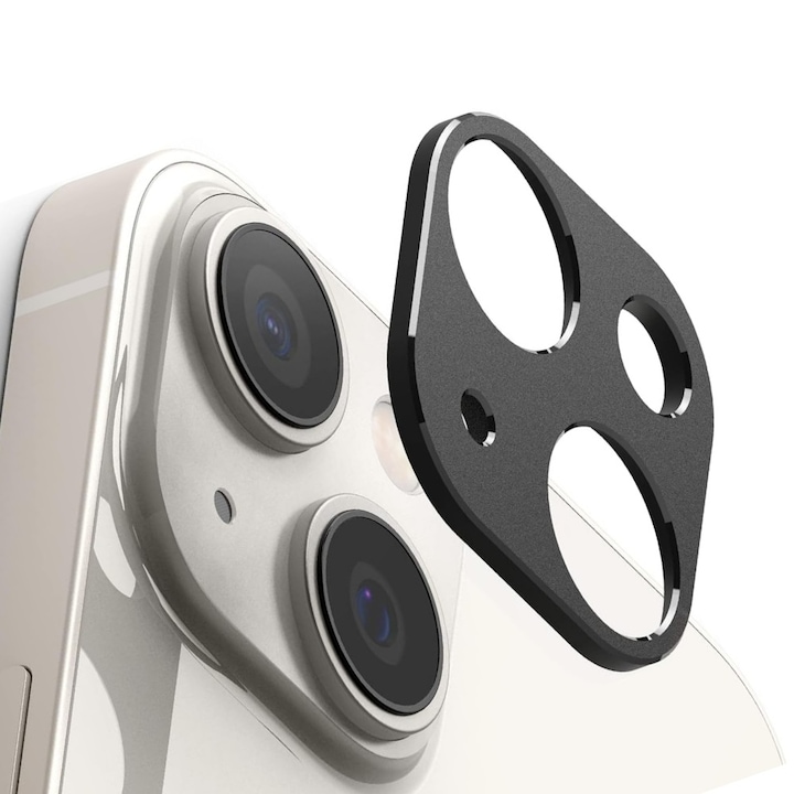 Folie protectie camera telefon, pentru iPhone 15/ pentru 15 Plus, durabil, rezistent la zgarieturi, rezistent la apa, rezistent la ulei, usor de instalat, elegant, negru
