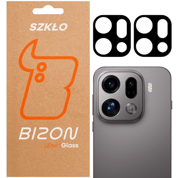 Set 2 Sticla camera foto, Bizon Glass Silk Lens pentru Oppo Find X9 Pro
