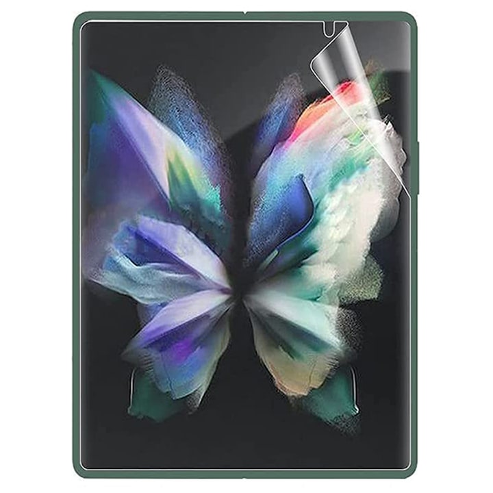 Folie de Protectie Ecran Principal pentru Samsung Galaxy Z Fold5 5G / Z Fold 5 5G, Silicon Hydrogel Regenerabil, Flexible Hydro-Crystal, Optim Solution, Full Glue, Instalare usoara