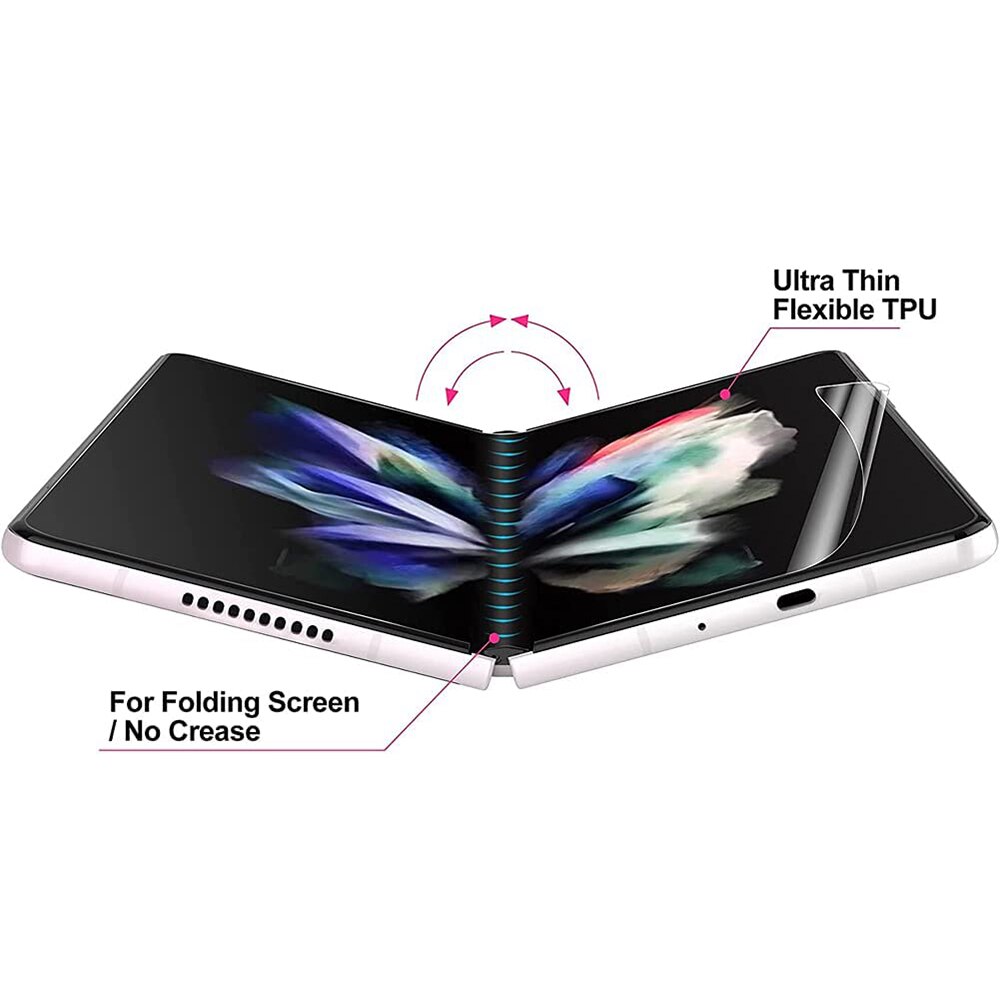 Folie de Protectie Ecran Principal pentru Samsung Galaxy Z Fold5 5G / Z Fold 5 5G, Silicon Hydrogel Regenerabil, Flexible Hydro-Crystal, Optim Solution, Full Glue, Instalare usoara