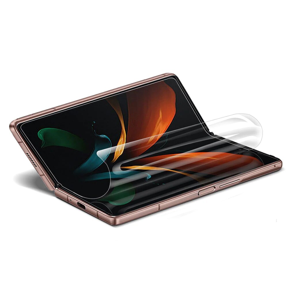 Folie de Protectie Ecran Principal pentru Samsung Galaxy Z Fold5 5G / Z Fold 5 5G, Silicon Hydrogel Regenerabil, Flexible Hydro-Crystal, Optim Solution, Full Glue, Instalare usoara