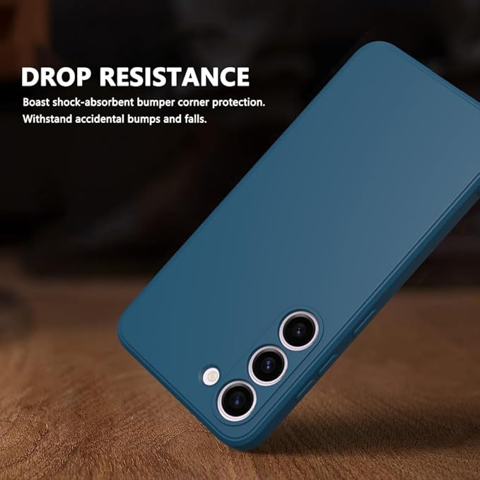 Husa pentru Samsung Galaxy S25, silicon lichid, Calitate Premium, Interior din Microfibra, Protectie Sporita, Antisoc-Gri albastrui