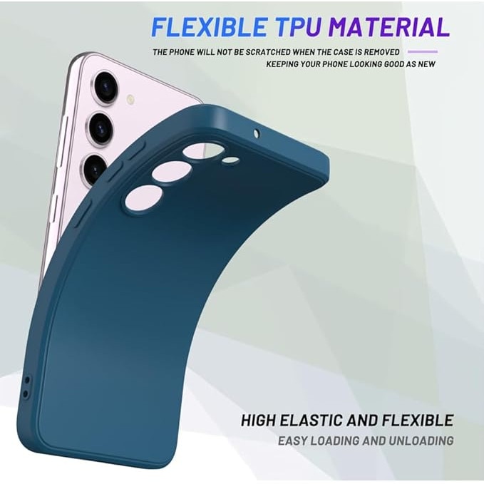 Husa pentru Samsung Galaxy S25, silicon lichid, Calitate Premium, Interior din Microfibra, Protectie Sporita, Antisoc-Gri albastrui