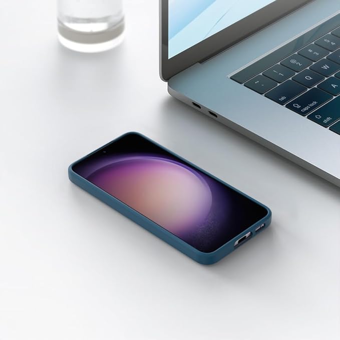 Husa pentru Samsung Galaxy S25, silicon lichid, Calitate Premium, Interior din Microfibra, Protectie Sporita, Antisoc-Gri albastrui