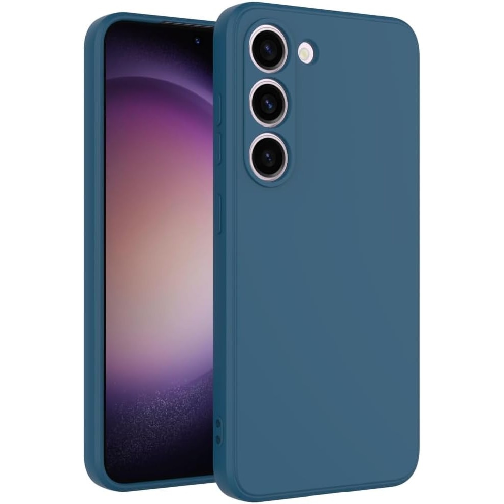 Husa pentru Samsung Galaxy S25, silicon lichid, Calitate Premium, Interior din Microfibra, Protectie Sporita, Antisoc-Gri albastrui