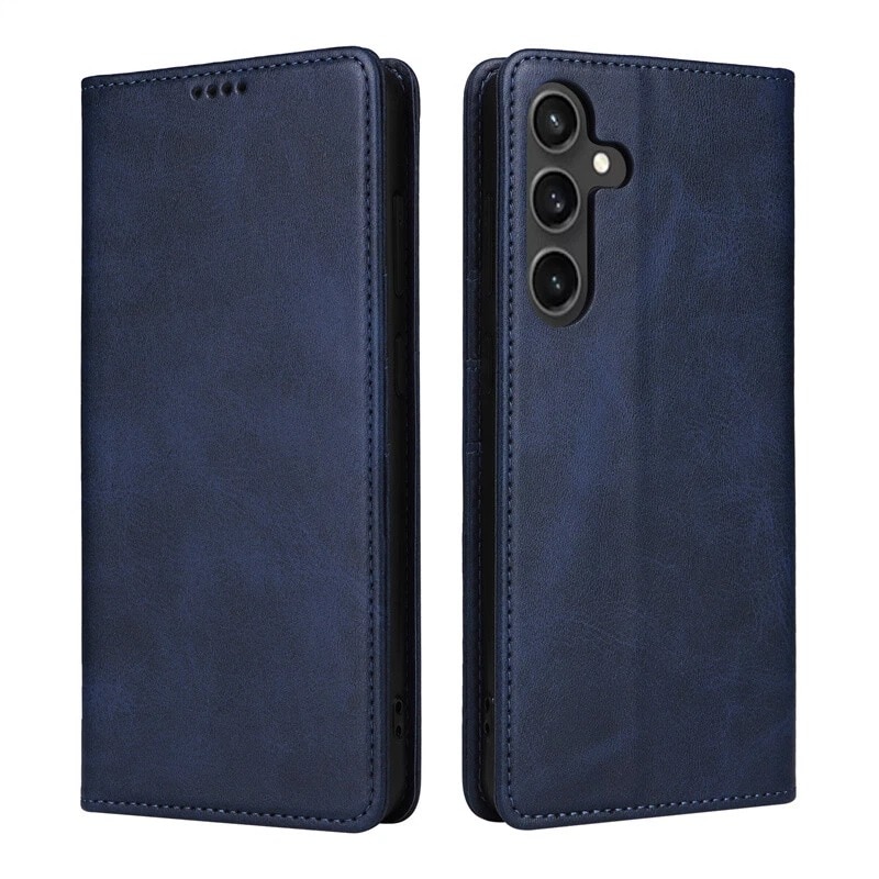 Husa pentru Samsung Galaxy A17 5G Daden® Flip Leather Deluxe, Antisoc, Inchidere magnetica, Buzunar card, Calitate Premium, Albastru