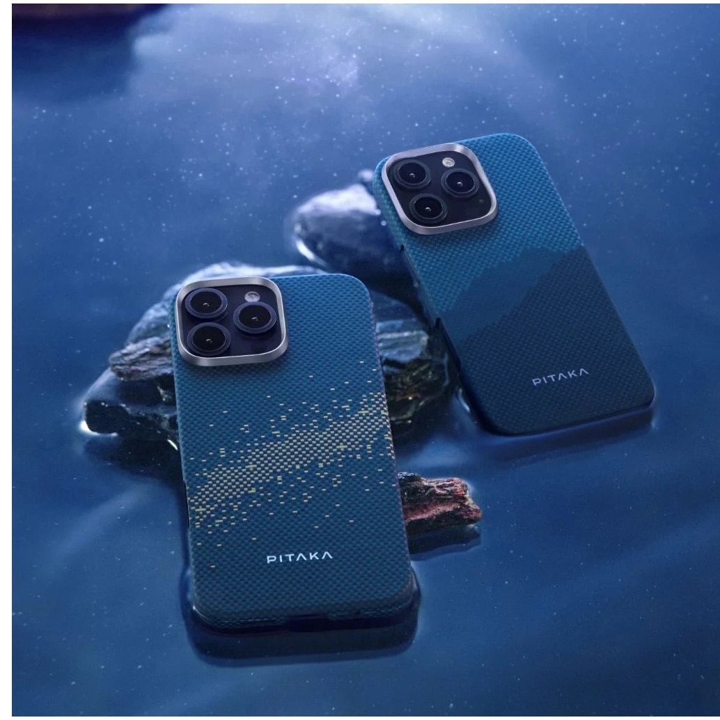 Husa de protectie Pitaka Tactile Woven Aramida Magsafe pentru iPhone 16 Pro StarPeak Milky Way Galaxy