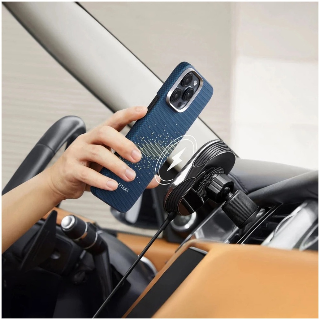 Husa de protectie Pitaka Tactile Woven Aramida Magsafe pentru iPhone 16 Pro StarPeak Milky Way Galaxy