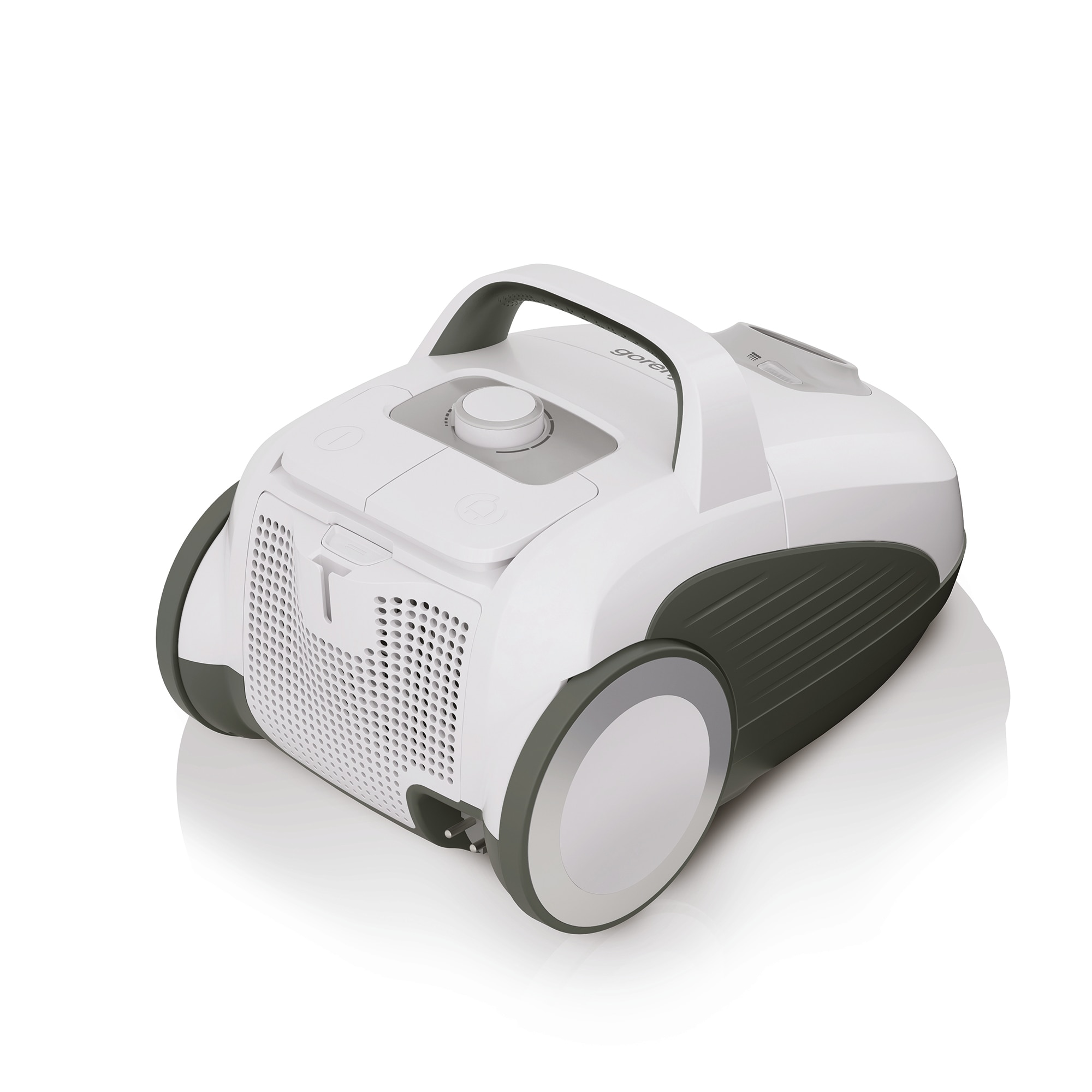 Aspirator cu sac Gorenje VCEA21GLW, 700W, filtru HEPA, capacitate colectare 3L, 3 capete aspirare, perie XpandZone, derulator automat cablu, alb