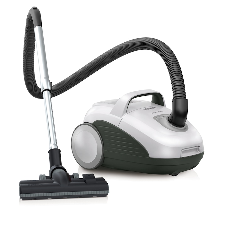 Aspirator cu sac Gorenje VCEA21GLW, 700W, filtru HEPA, capacitate colectare 3L, 3 capete aspirare, perie XpandZone, derulator automat cablu, alb