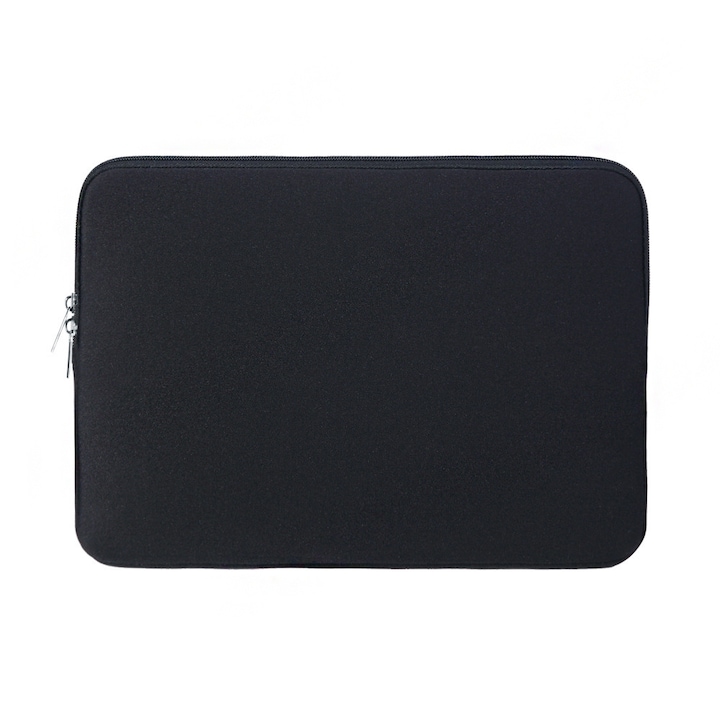 Husa laptop, compatibila MacBook 13.6 M2/13.3 Air Pro, protectie multi-strat, fermoar, negru