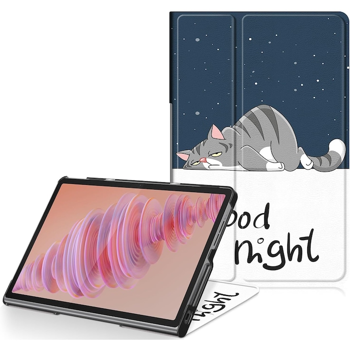 Husa Slim Sigloo, Smart Cover, Trifold, pentru Lenovo Tab Plus 2024(TB-351, 352), 11.5", Good Night