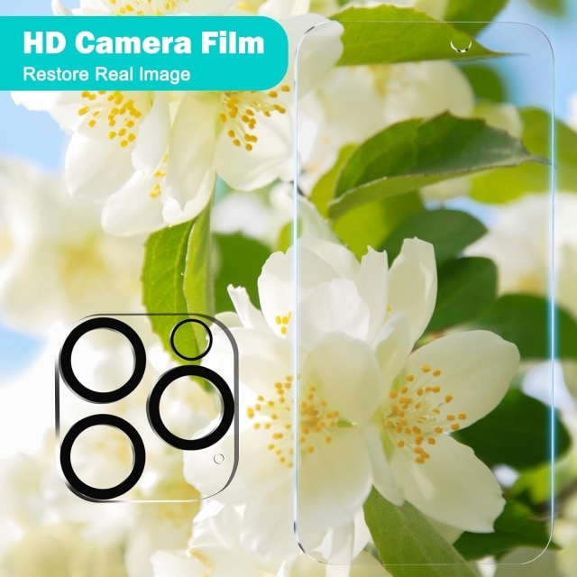 Set 3 Folii de Protectie Privacy si 3 Folii de Protectie pentru Camera pentru iPhone 16 Pro, Sticla Securizata, Negru