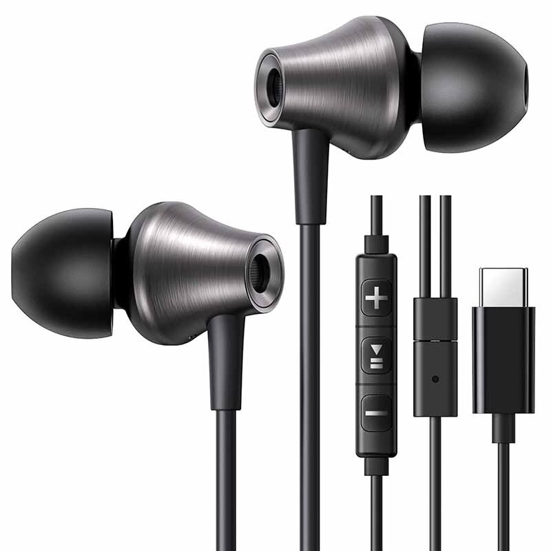 Casti cu fir Ugreen EP105, 3.5mm, negru, 10mm driver, microfon cu reducere a zgomotului, set cu 4 perechi de dopuri