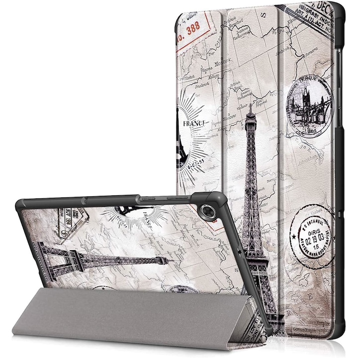Husa Slim Sigloo, Smart Cover, Trifold, pentru Lenovo Tab M10 Plus 10.6 inch (3rd gen) TB-125F, TB-128F, model Paris
