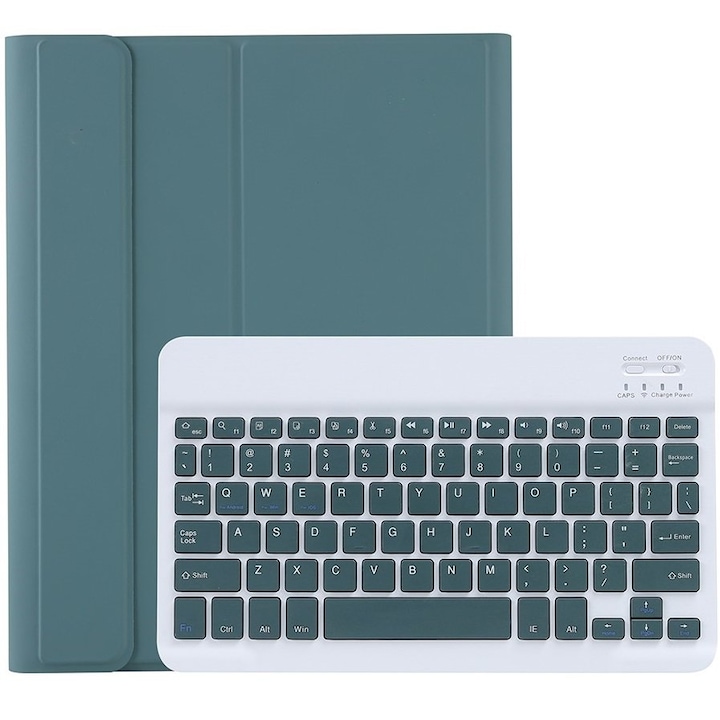 Husa tableta cu tastatura, XGSM, Pentru Lenovo Tab P11 J606F / P11 5G J607Z, Piele ecologica, Verde