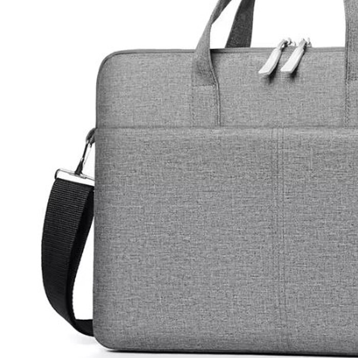 Geanta pentru Laptop 15"-16.1", Textil, 2 Buzunare, Extensie pentru umar, Gri