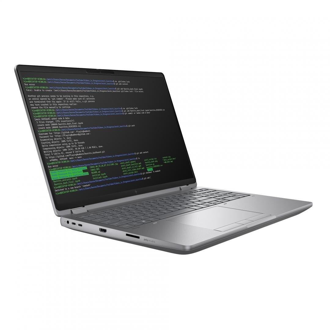 Laptop HP Zbook 16 Fury G1I, 16 inch WQXGA, Intel Core Ultra 9-285HX, 64 GB RAM, 2TB SSD, NVIDIA RTX PRO 3000 Blackwell, 12 GB GDDR7, Windows 11 Pro, Argintiu (INT Keyboard)