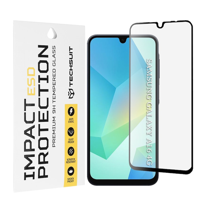 Folie pentru Samsung Galaxy A16 4G / A16 5G / A17 4G / A17 5G - Techsuit ESD Glass - Black
