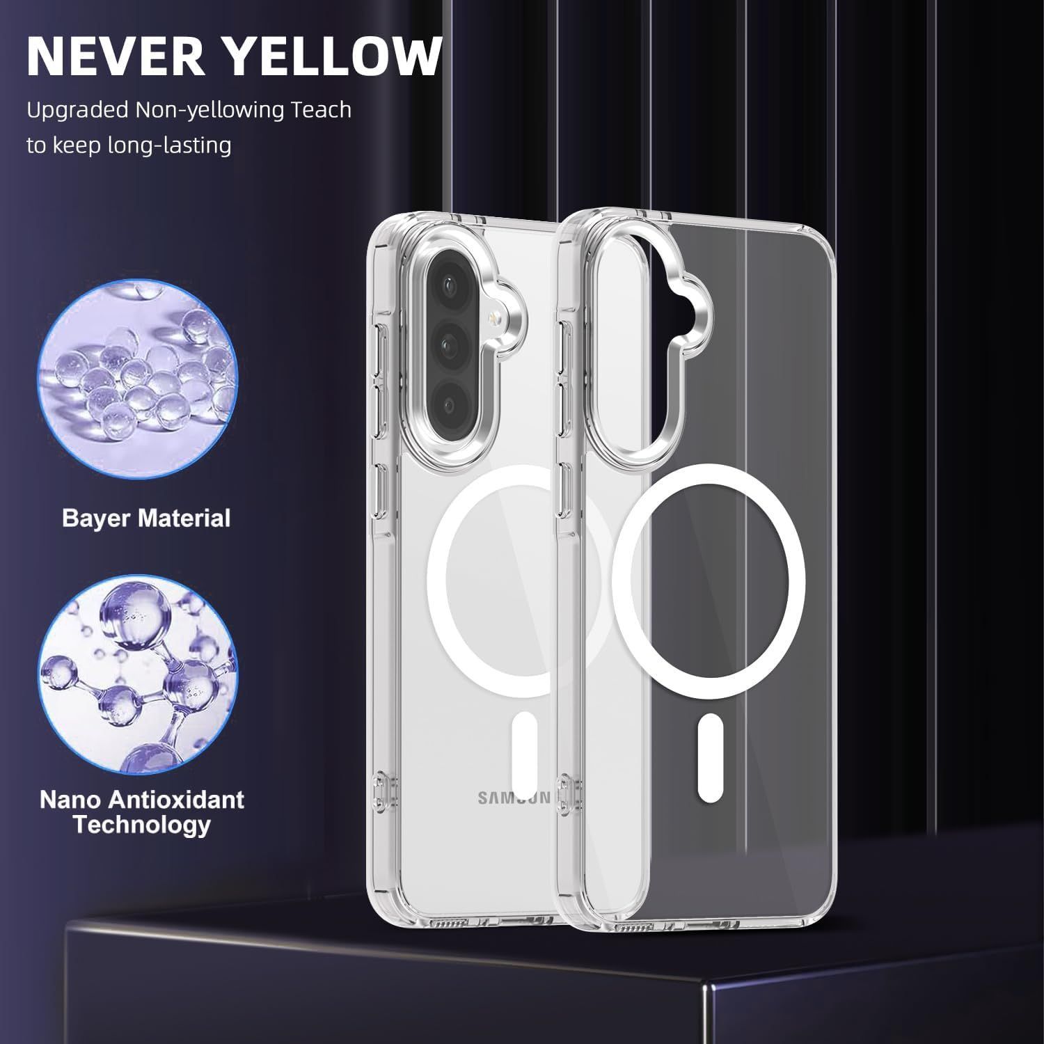 Husa Antisoc pentru Samsung Galaxy A36/A56, SZGULAIKE, Colturi Intarite, Montare Usoara, 6.7", Transparent
