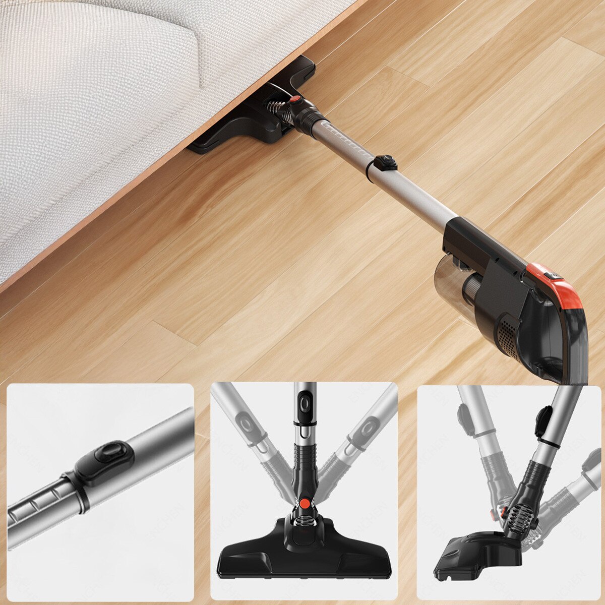 Aspirator Vertical 2 In 1 Cu Accesorii, Enchen, V3, Putere 650 W, Putere De Aspiratie 18 Kpa, Capacitate Recipient 1, 2 L, Calitate Inalta A Executiei, Negru