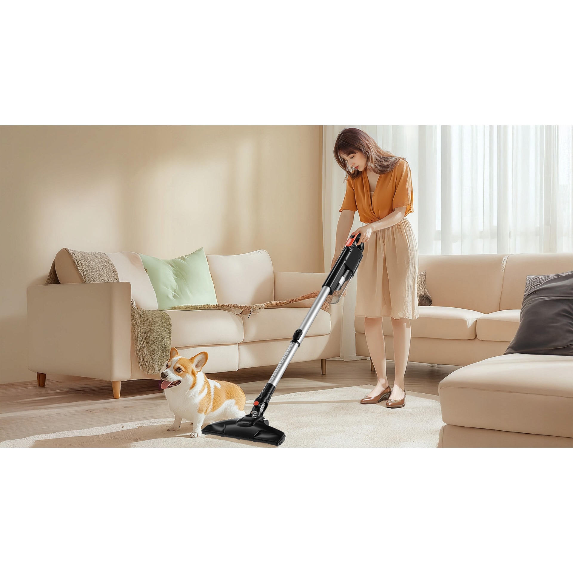 Aspirator Vertical 2 In 1 Cu Accesorii, Enchen, V3, Putere 650 W, Putere De Aspiratie 18 Kpa, Capacitate Recipient 1, 2 L, Calitate Inalta A Executiei, Negru
