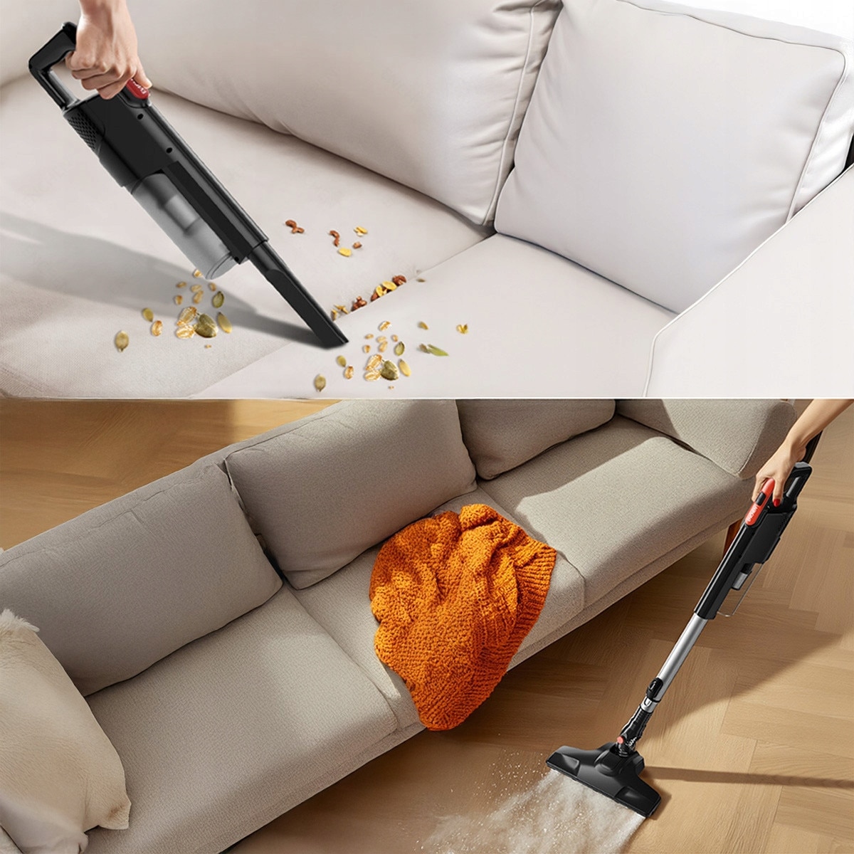 Aspirator Vertical 2 In 1 Cu Accesorii, Enchen, V3, Putere 650 W, Putere De Aspiratie 18 Kpa, Capacitate Recipient 1, 2 L, Calitate Inalta A Executiei, Negru