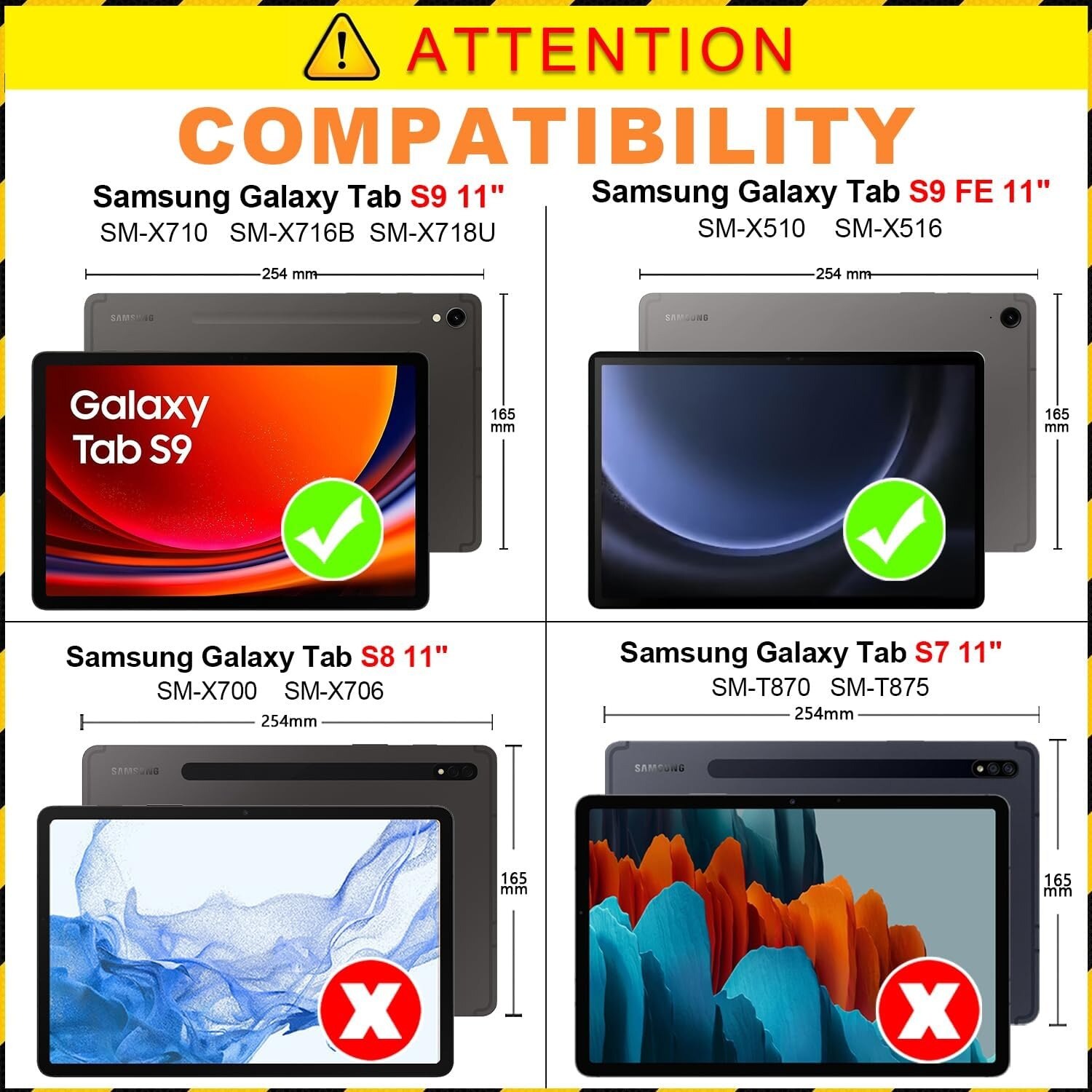 Husa tableta ESSTORE pentru Galaxy Tab S9 11 (SM-X710/X716B/X718U)/Tab S9 FE 11 inch (SM-X510/X516) ultra subtire cu functie stand si Auto Sleep, rezistenta la socuri, Black, logo “Don’t Touch Me”