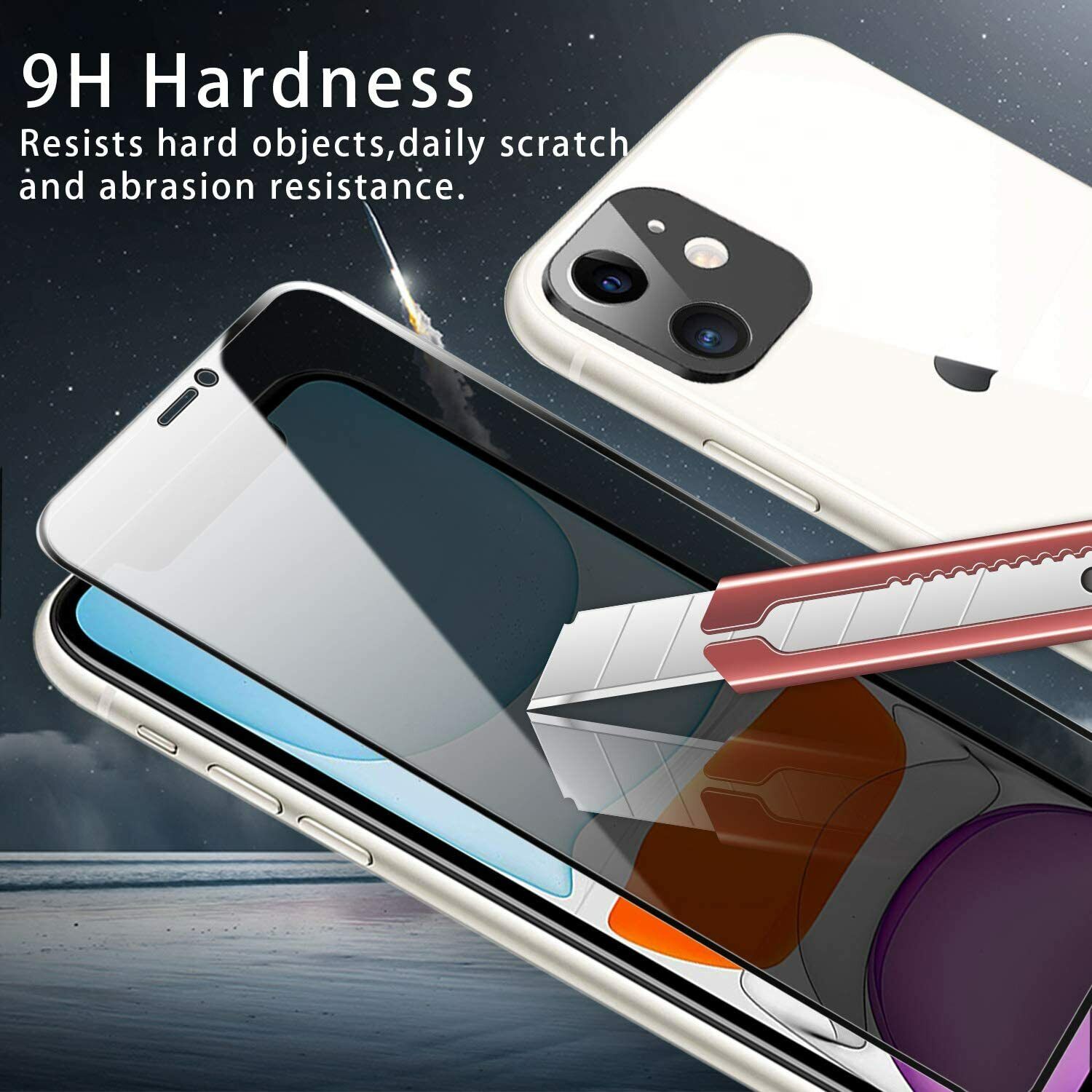 Folie Privacy Compatibila cu iPhone 11/XR, Full Cover, 6D, Calitate Premium