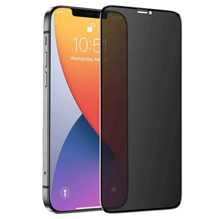 Folie Privacy Compatibila cu iPhone 11/XR, Full Cover, 6D, Calitate Premium