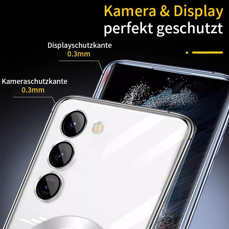 Husa compatibila cu Samsung Galaxy S23 Fe, ALC MOBILE, pentru telefon mobil cu protectie pentru camera, Tehnologie MagSafe, rezistenta la socuri, contur Negru
