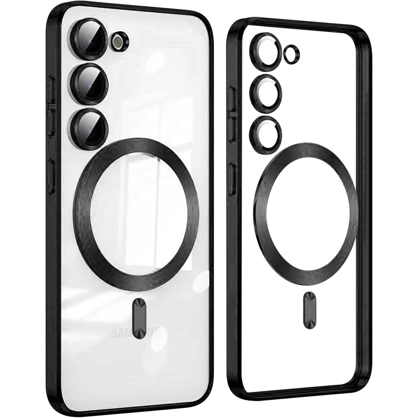 Husa compatibila cu Samsung Galaxy S23 Fe, ALC MOBILE, pentru telefon mobil cu protectie pentru camera, Tehnologie MagSafe, rezistenta la socuri, contur Negru