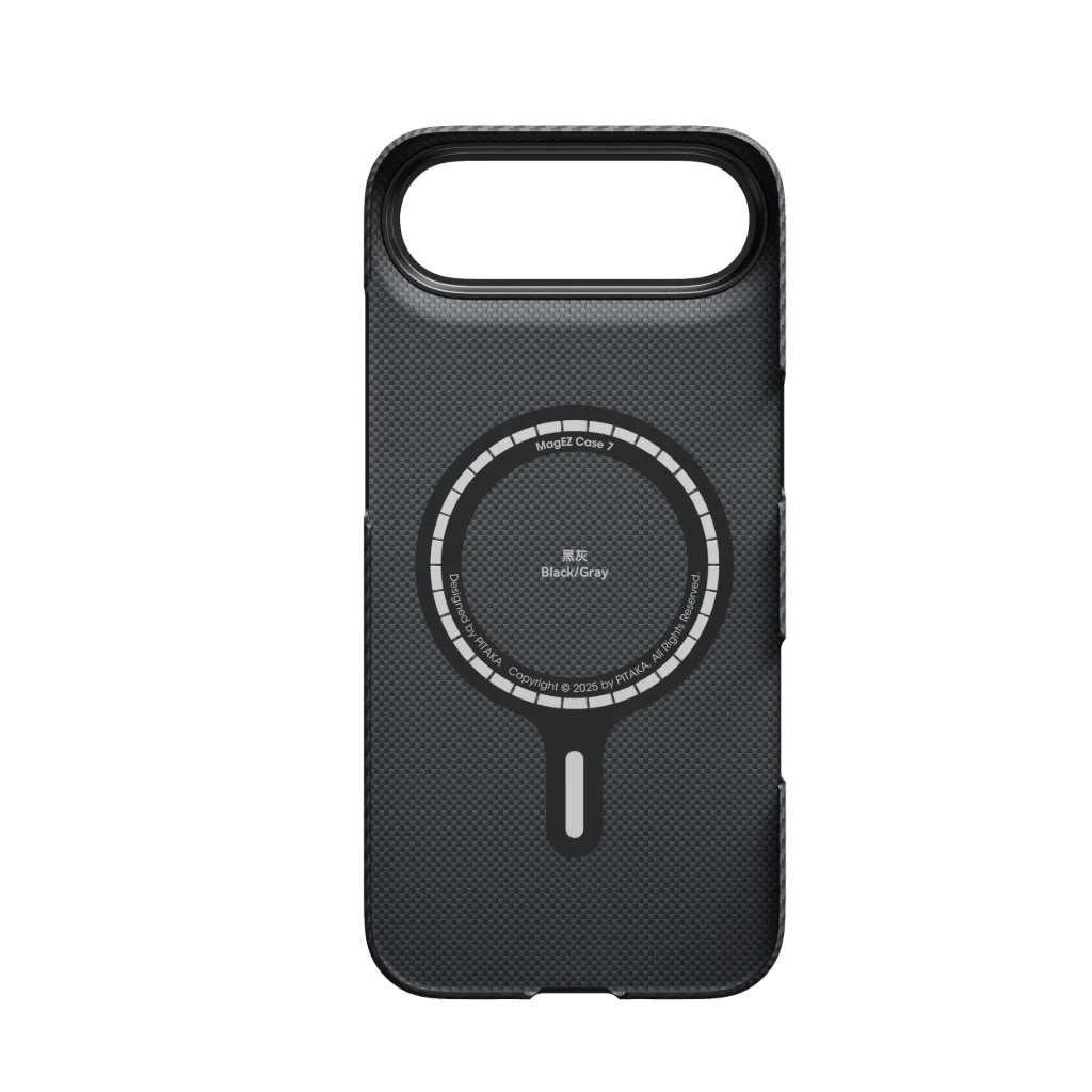 Husa de protectie Pitaka MagEZ 7 Ultra-Slim Aramida Magsafe pentru iPhone 17, Negru / Gri