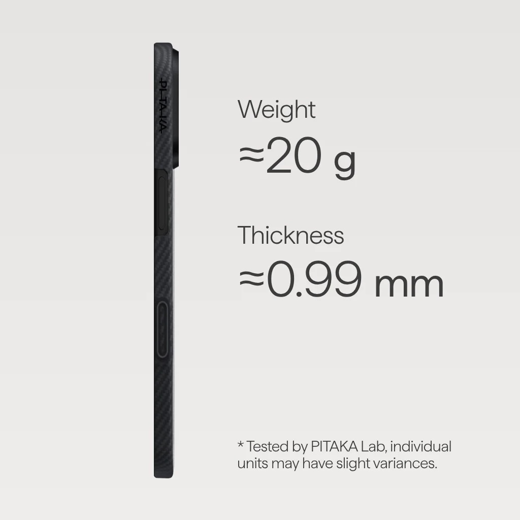 Husa de protectie Pitaka MagEZ 7 Ultra-Slim Aramida Magsafe pentru iPhone 17, Negru / Gri