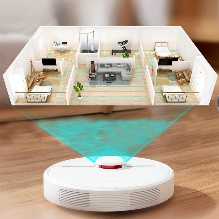 Aspirator robot DREAME D9 Floor Mopping Robot, 40 W, control prin aplicatie Mi Home, compatibil cu Amazon Alexa, autonomie 150 minute, laser LDS 3.0