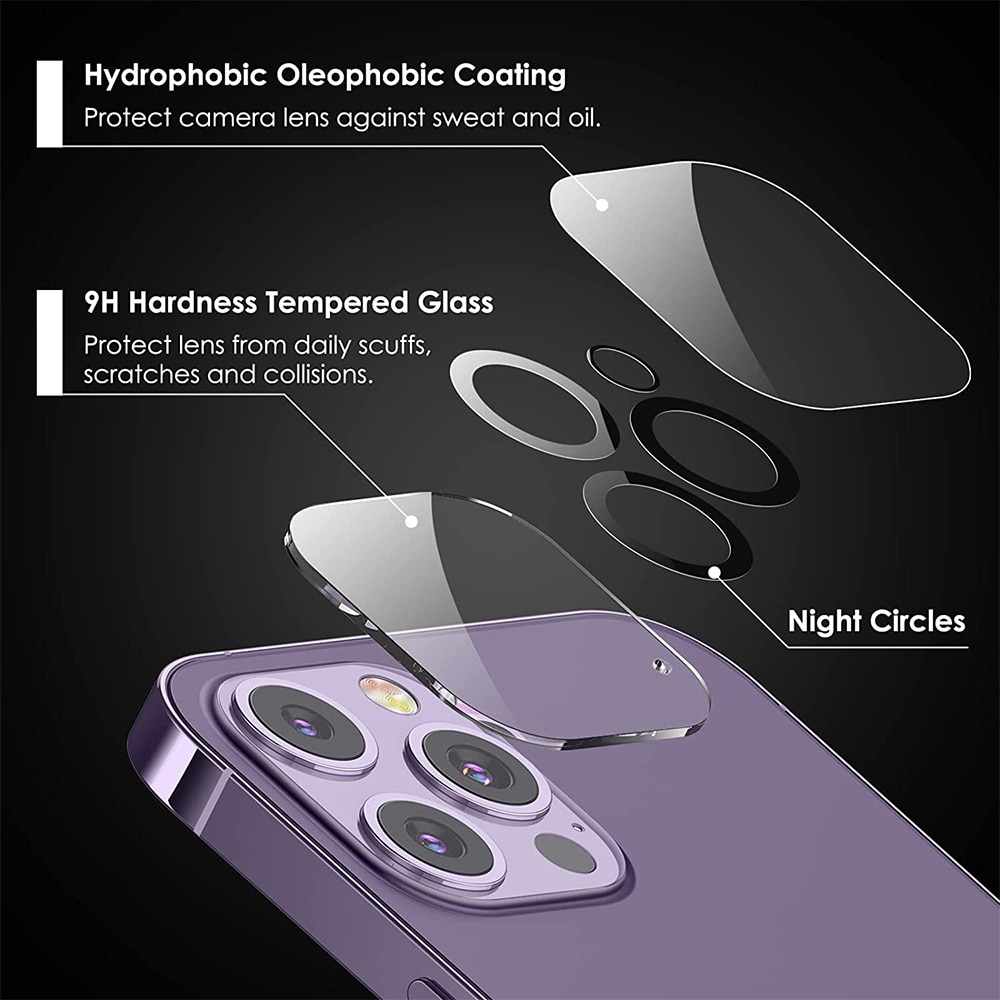 Set 2 folii protectie telefon, Pentru ecran/camera, Compatibil cu iPhone 15 Pro Max, Usor de instalat in 30 de secunde cu dispozitivul de potrivire automata, Transparent