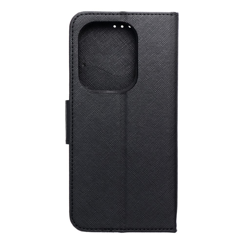 Husa telefon compatibilă Xiaomi Redmi Note 14 5G, tip carte, cu ramă din silicon, cu suport pentru carduri bancare, cu închidere magnetică, negru, Fancy