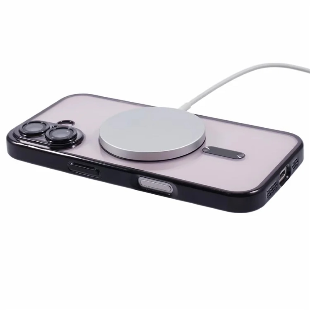 Husa compatibila cu Samsung Galaxy A06, ALC MOBILE, pentru telefon mobil cu protectie pentru camera, Tehnologie MagSafe, rezistenta la socuri, contur Negru