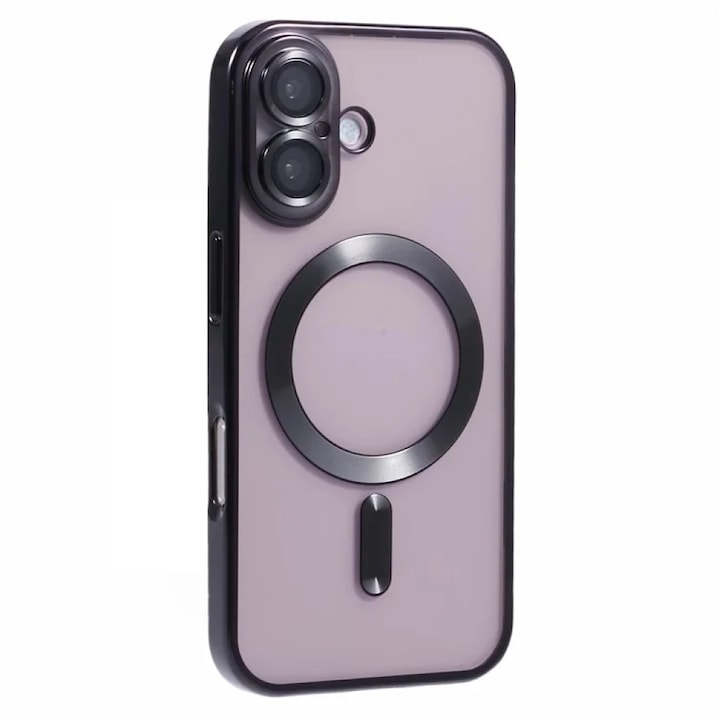 Husa compatibila cu Samsung Galaxy A06, ALC MOBILE, pentru telefon mobil cu protectie pentru camera, Tehnologie MagSafe, rezistenta la socuri, contur Negru