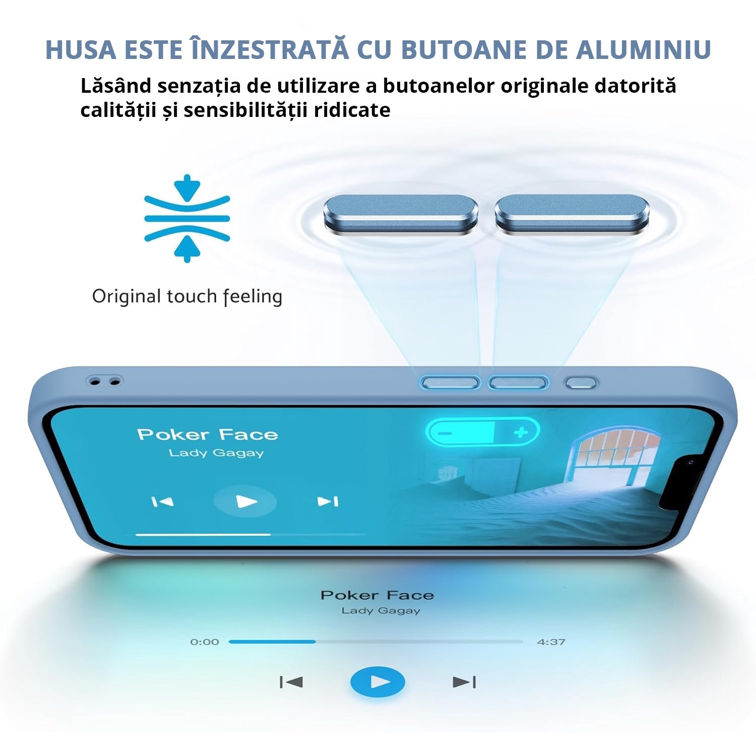 Husa pentru iPhone 16, MobileSmart, Hybrid ultra slim, carcasa spate Antisoc, Light Blue