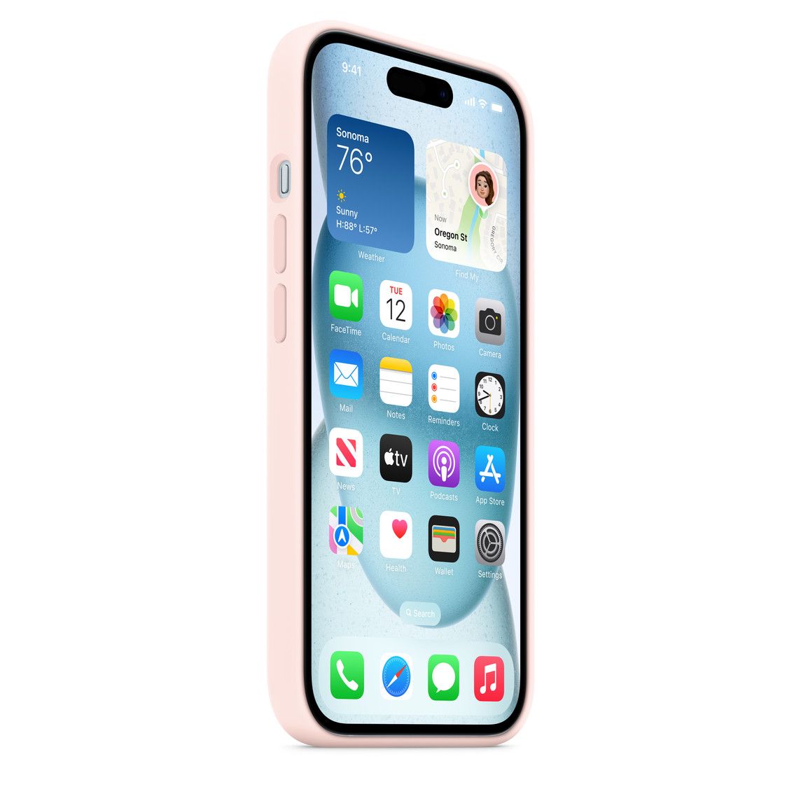 Husa de protectie Apple Silicone Case with MagSafe pentru iPhone 15, Light Pink