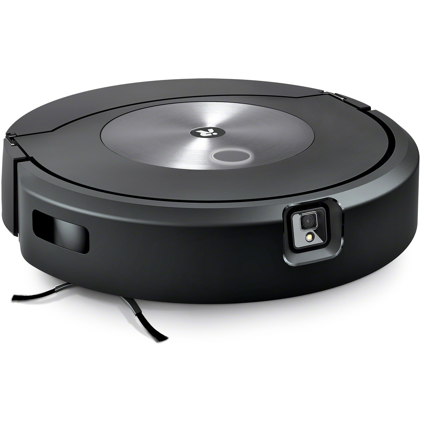 Robot aspirator cu mop+baza descarcare iRobot Roomba Combo j7+ c7558, 26Wh, camera frontala, evita obstacole, aplicatie, 10 harti, bariere virtuale, golire automata, WiFi, Alexa&Google, senzori scari, gri