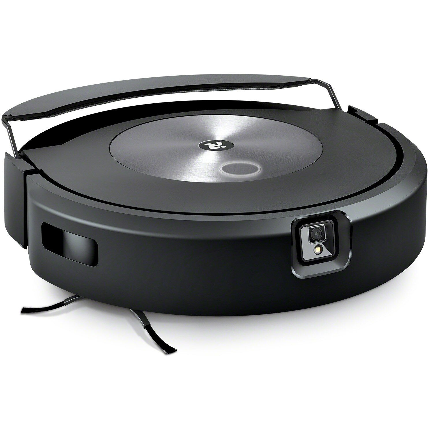 Robot aspirator cu mop+baza descarcare iRobot Roomba Combo j7+ c7558, 26Wh, camera frontala, evita obstacole, aplicatie, 10 harti, bariere virtuale, golire automata, WiFi, Alexa&Google, senzori scari, gri