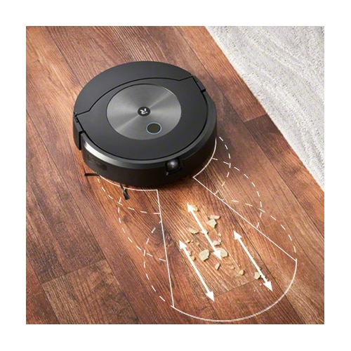Robot aspirator cu mop+baza descarcare iRobot Roomba Combo j7+ c7558, 26Wh, camera frontala, evita obstacole, aplicatie, 10 harti, bariere virtuale, golire automata, WiFi, Alexa&Google, senzori scari, gri